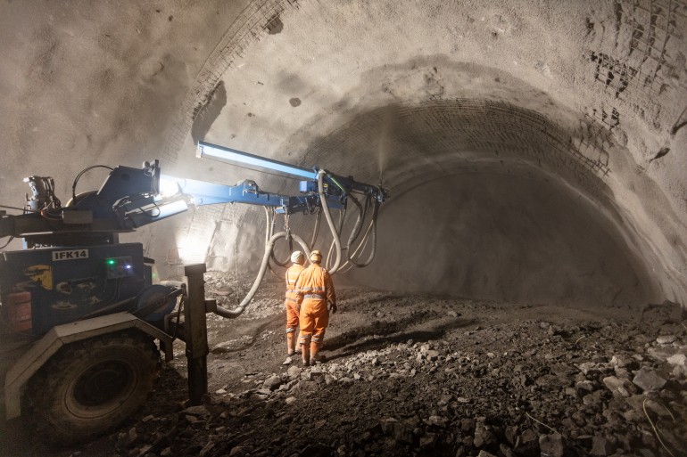 Vortrieb für Sicherheitsstollen Kerenzerbergtunnel