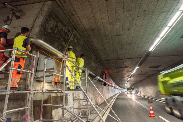 Vorbereitung Instandsetzungsarbeiten Kerenzerbergtunnel